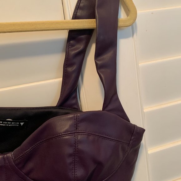 Faux Leather Crop Top - Picture 2 of 4